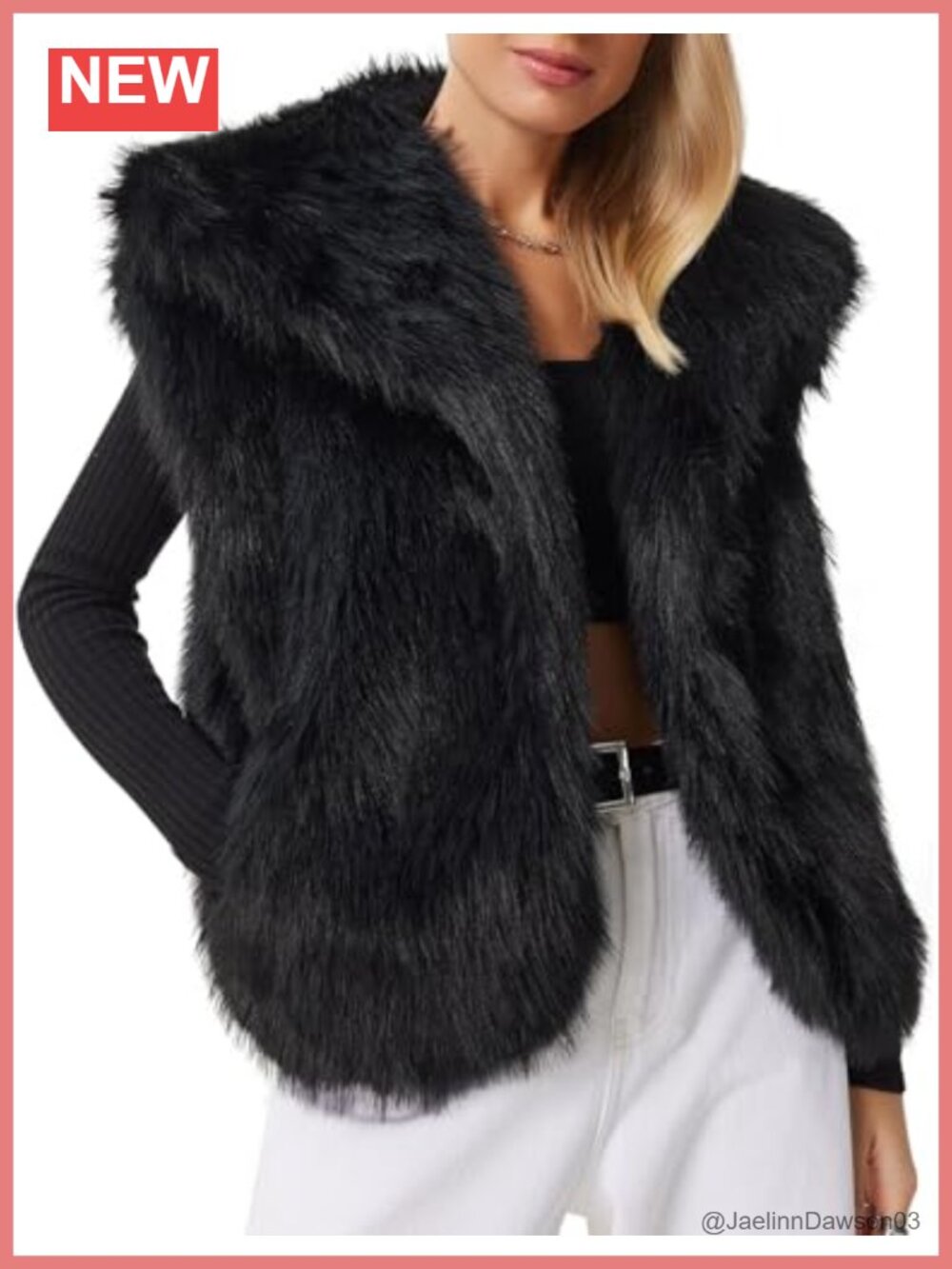 Faux Fur Vest Sleeveless Cropped Lapel Fluffy Winter Jacket